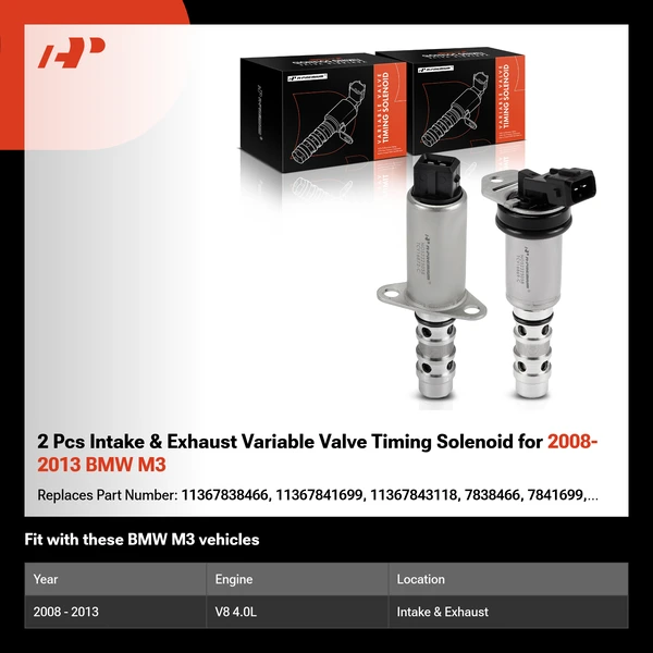 2 Pcs Intake & Exhaust Variable Valve Timing Solenoid for 2008-2013 BMW M3