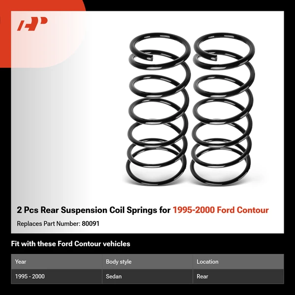 2 Pcs Rear Suspension Coil Springs for 1995-2000 Ford Contour
