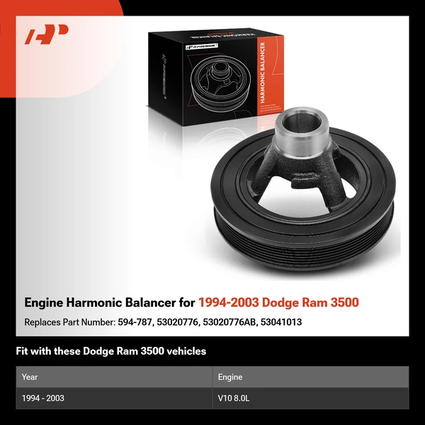 Engine Harmonic Balancer for 1994-2003 Dodge Ram 3500