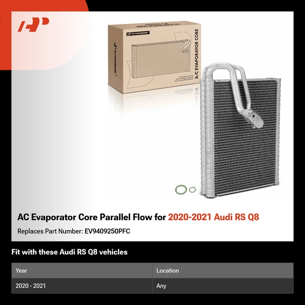 AC Evaporator Core Parallel Flow for 2020-2021 Audi RS Q8