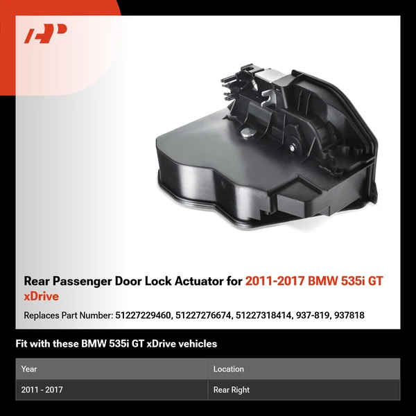 Rear Passenger Door Lock Actuator for 2011-2017 BMW 535i GT xDrive