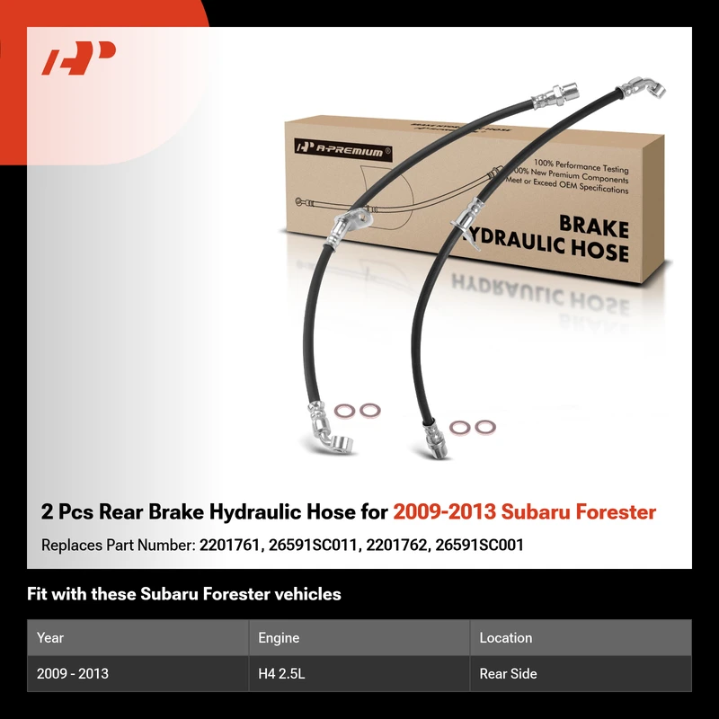 2 Pcs Rear Brake Hydraulic Hose for 2009-2013 Subaru Forester