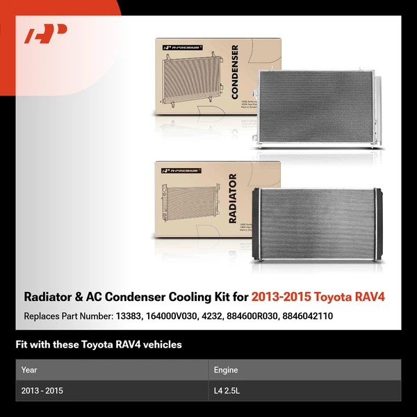 Radiator & AC Condenser Cooling Kit for 2013-2015 Toyota RAV4