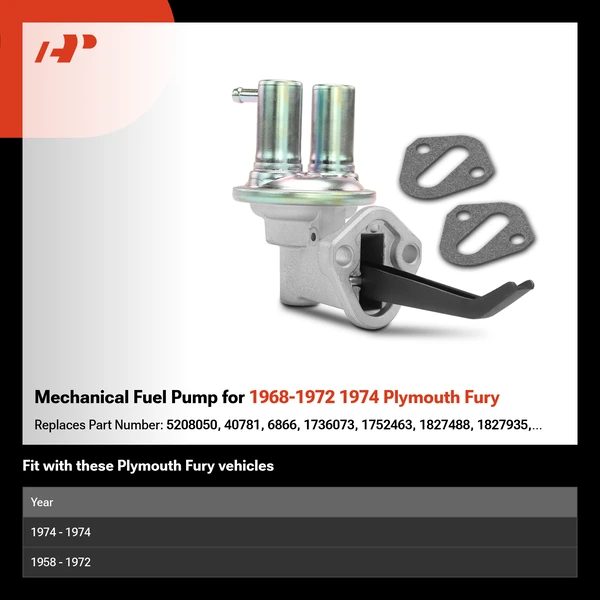 Mechanical Fuel Pump for 1968-1972 1974 Plymouth Fury