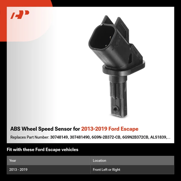 ABS Wheel Speed Sensor for 2013-2019 Ford Escape