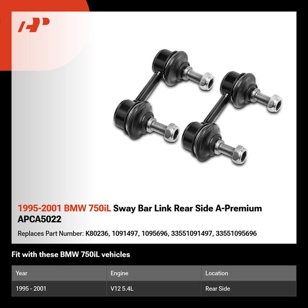 1995-2001 BMW 750iL Sway Bar Link Rear Side A-Premium APCA5022