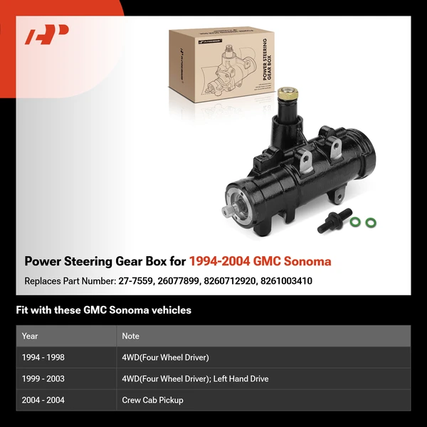 Power Steering Gear Box for 1994-2004 GMC Sonoma