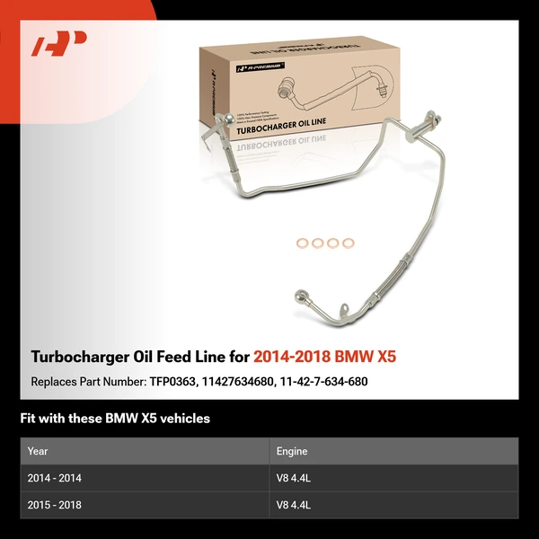 Turbocharger Oil Feed Line for 2014-2018 BMW X5