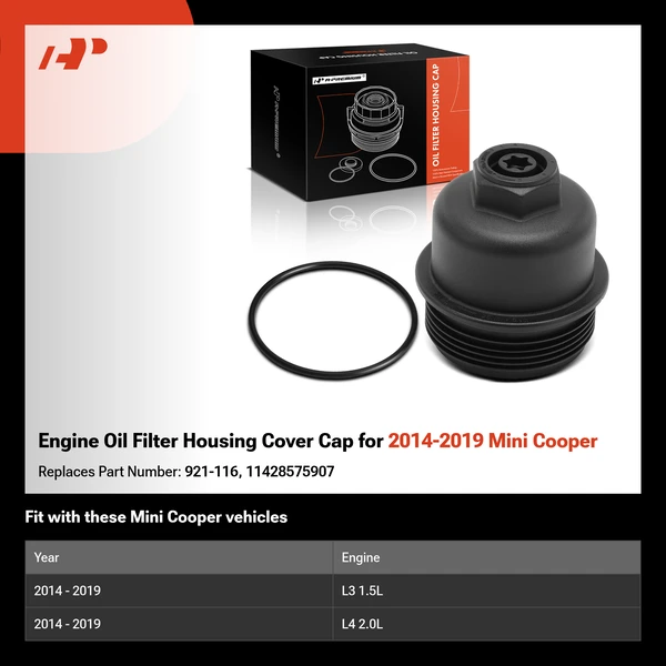 Engine Oil Filter Housing Cover Cap for 2014-2019 Mini Cooper