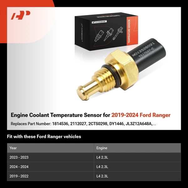Engine Coolant Temperature Sensor for 2019-2024 Ford Ranger