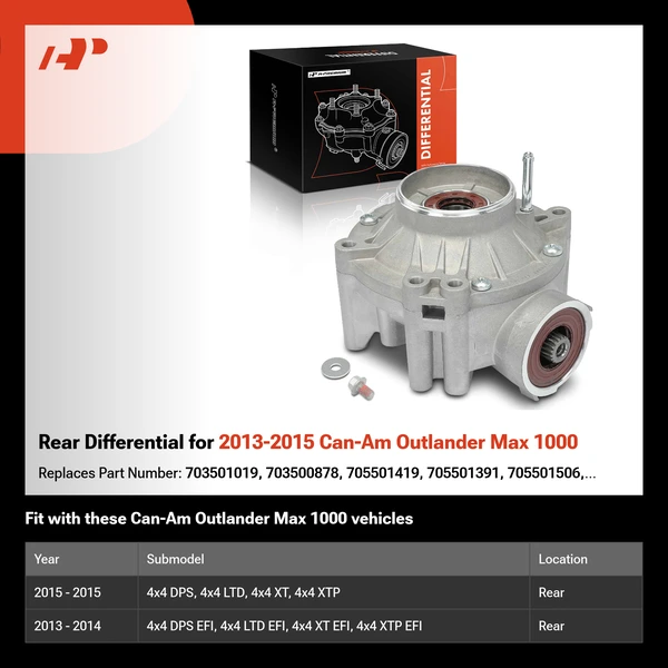 Rear Differential for 2013-2015 Can-Am Outlander Max 1000