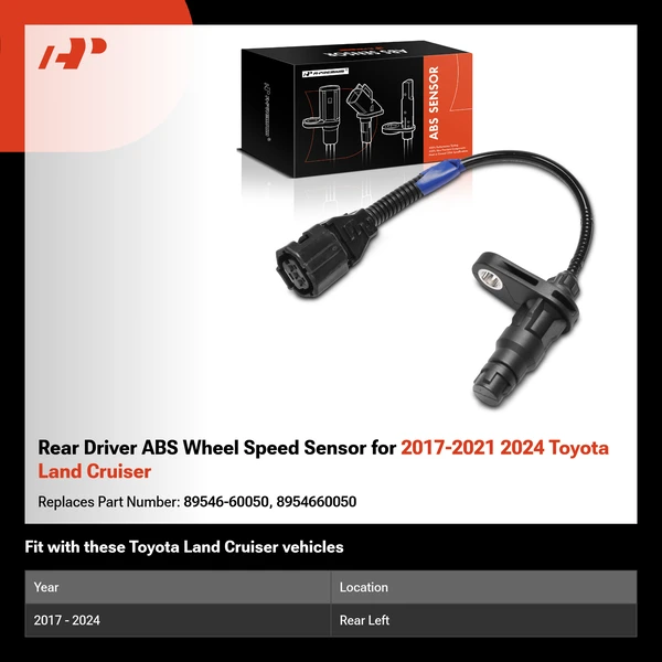 Rear Driver ABS Wheel Speed Sensor for 2017-2021 2024 Toyota Land Cruiser