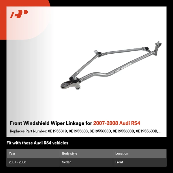 Front Windshield Wiper Linkage for 2007-2008 Audi RS4