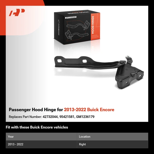 Passenger Hood Hinge for 2013-2022 Buick Encore