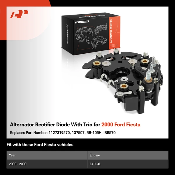 Alternator Rectifier Diode With Trio for 2000 Ford Fiesta