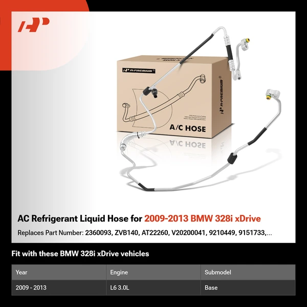 AC Refrigerant Liquid Hose for 2009-2013 BMW 328i xDrive