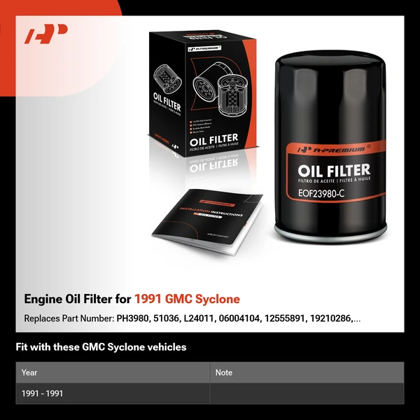 Engine Oil Filter for 1991 GMC Syclone