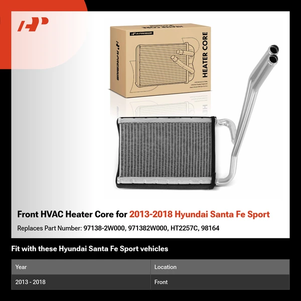 Front HVAC Heater Core for 2013-2018 Hyundai Santa Fe Sport