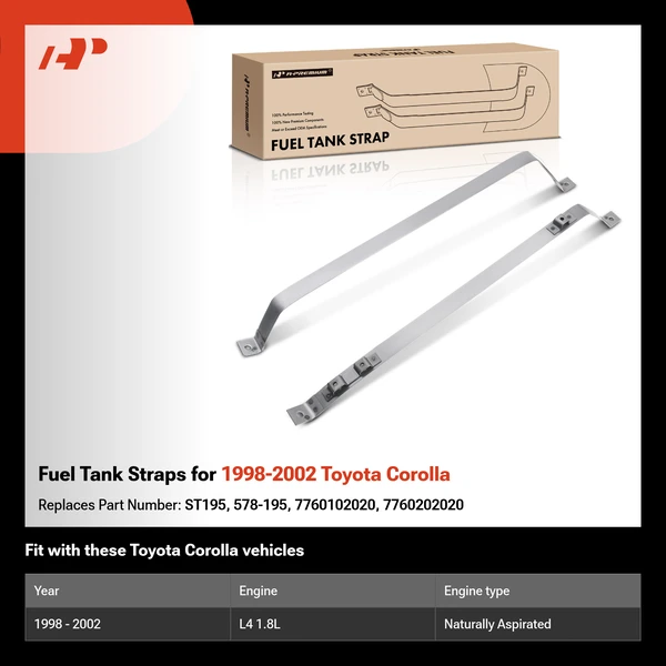 Fuel Tank Straps for 1998-2002 Toyota Corolla