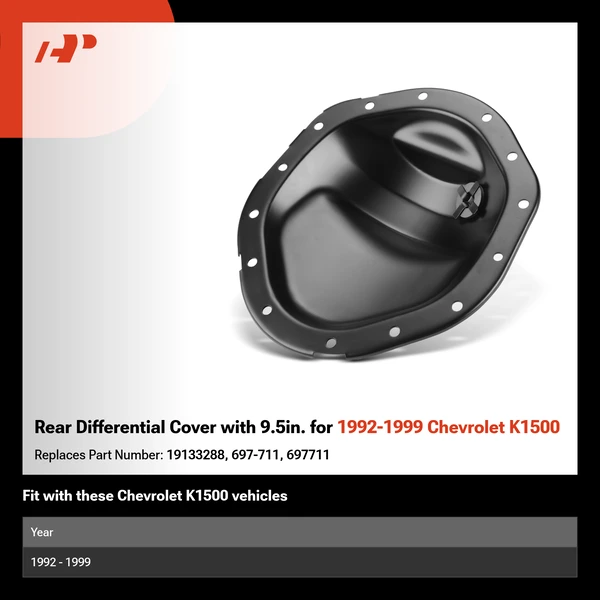 Rear Differential Cover with 9.5in. for 1992-1999 Chevrolet K1500