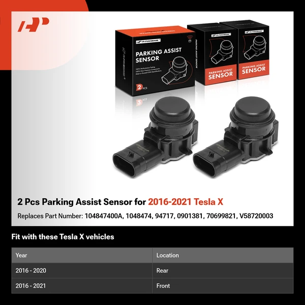 2 Pcs Parking Assist Sensor for 2016-2021 Tesla X