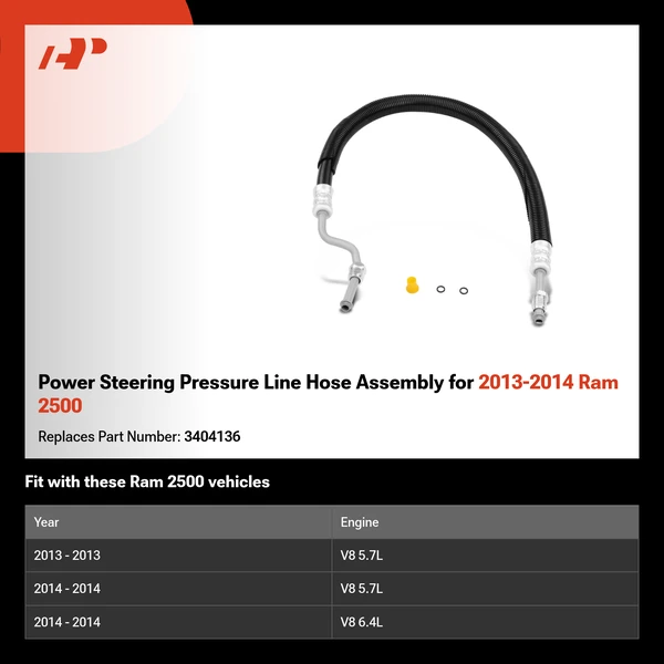 Power Steering Pressure Line Hose Assembly for 2013-2014 Ram 2500