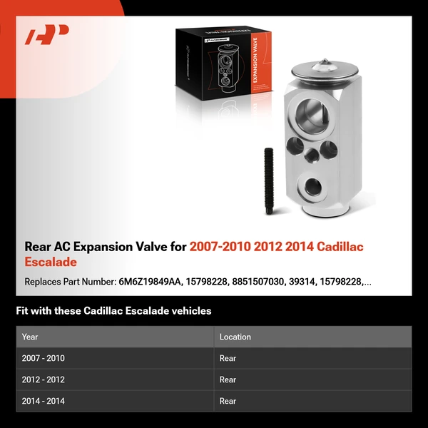 Rear AC Expansion Valve for 2007-2010 2012 2014 Cadillac Escalade