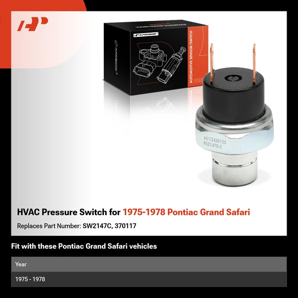 HVAC Pressure Switch for 1975-1978 Pontiac Grand Safari