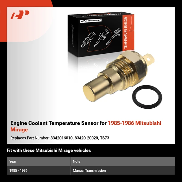 Engine Coolant Temperature Sensor for 1985-1986 Mitsubishi Mirage