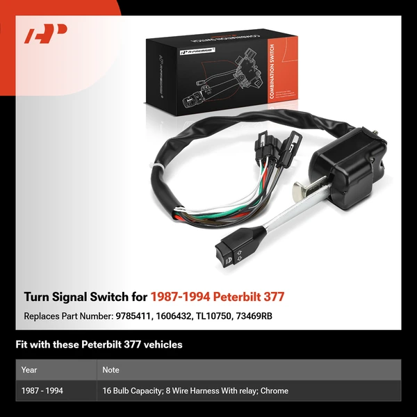 Turn Signal Switch for 1987-1994 Peterbilt 377