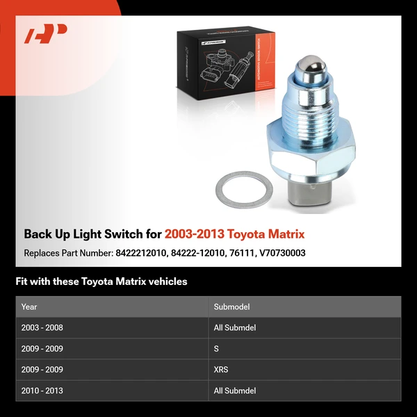 Back Up Light Switch for 2003-2013 Toyota Matrix