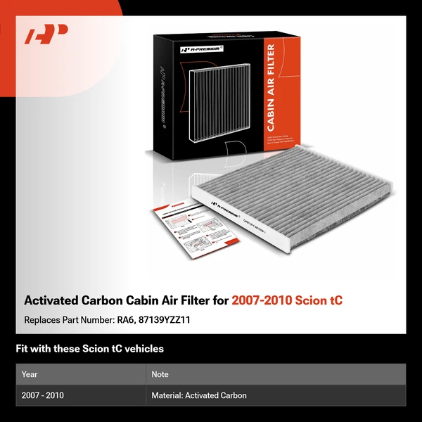 Activated Carbon Cabin Air Filter for 2007-2010 Scion tC