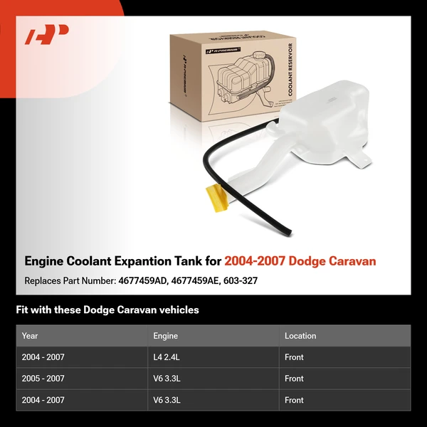 Engine Coolant Expantion Tank for 2004-2007 Dodge Caravan