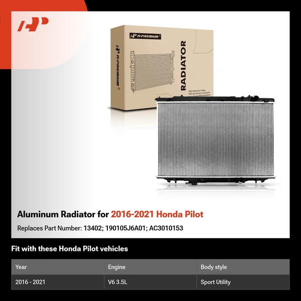 Aluminum Radiator for 2016-2021 Honda Pilot