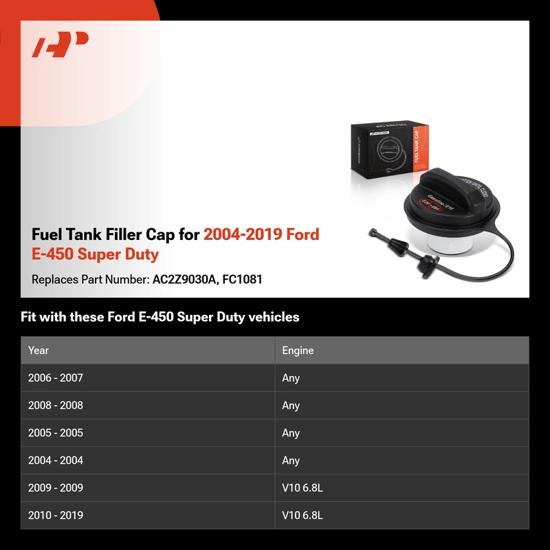 Fuel Tank Filler Cap for 2004-2019 Ford E-450 Super Duty