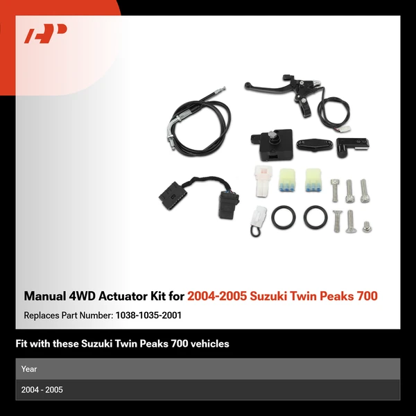 Manual 4WD Actuator Kit for 2004-2005 Suzuki Twin Peaks 700