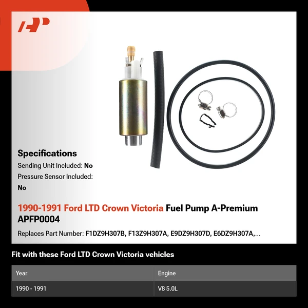 1990-1991 Ford LTD Crown Victoria Fuel Pump A-Premium APFP0004