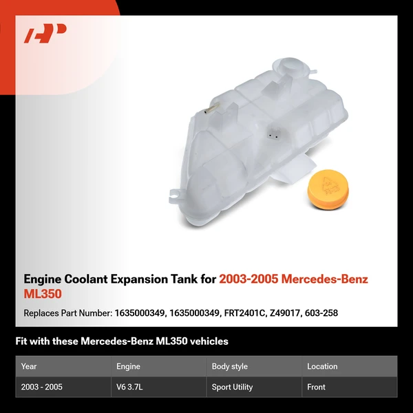 Engine Coolant Expansion Tank for 2003-2005 Mercedes-Benz ML350