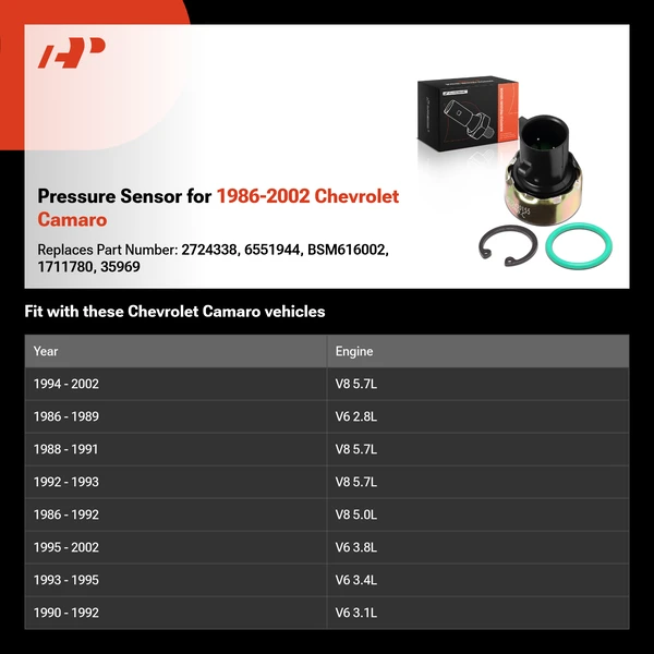 Pressure Sensor for 1986-2002 Chevrolet Camaro