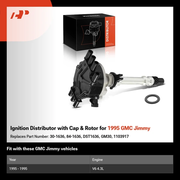 Ignition Distributor with Cap & Rotor for 1995 GMC Jimmy
