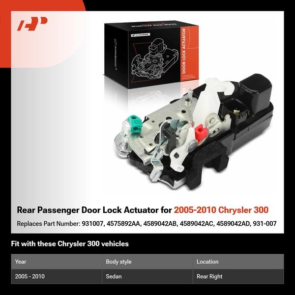 Rear Passenger Door Lock Actuator for 2005-2010 Chrysler 300