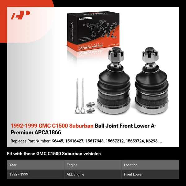 1992-1999 GMC C1500 Suburban Ball Joint Front Lower A-Premium APCA1866