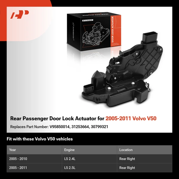 Rear Passenger Door Lock Actuator for 2005-2011 Volvo V50