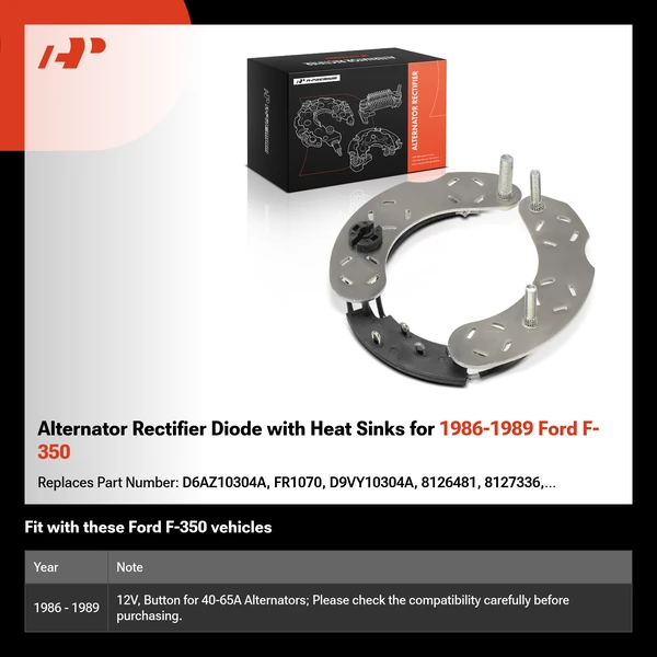 Alternator Rectifier Diode with Heat Sinks for 1986-1989 Ford F-350
