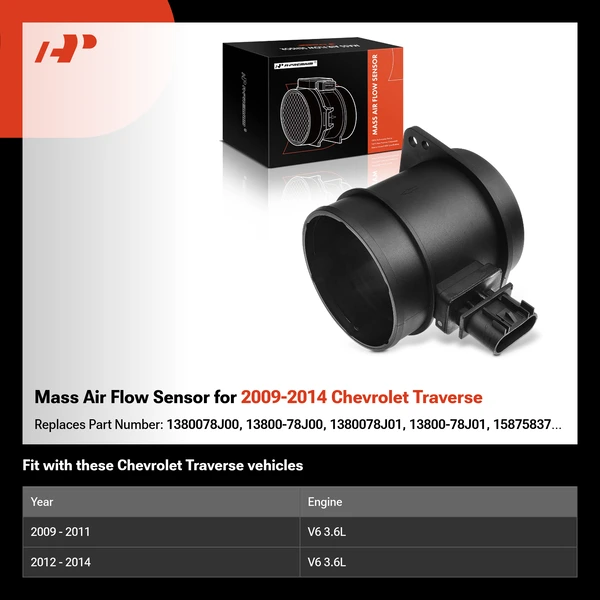 Mass Air Flow Sensor for 2009-2014 Chevrolet Traverse