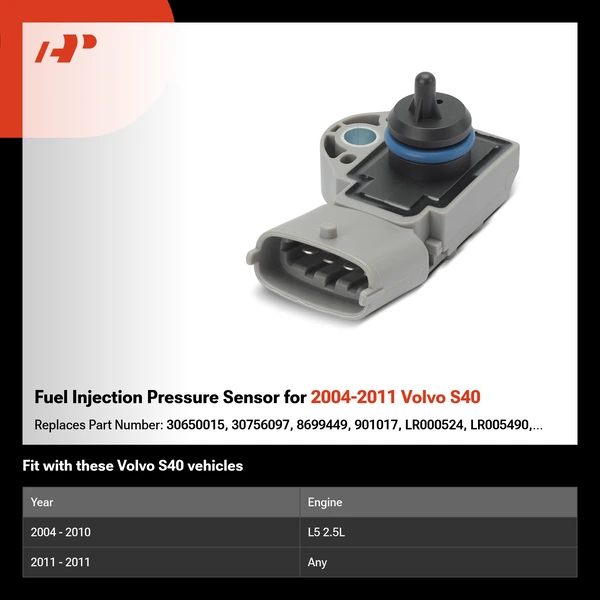 Fuel Injection Pressure Sensor for 2004-2011 Volvo S40