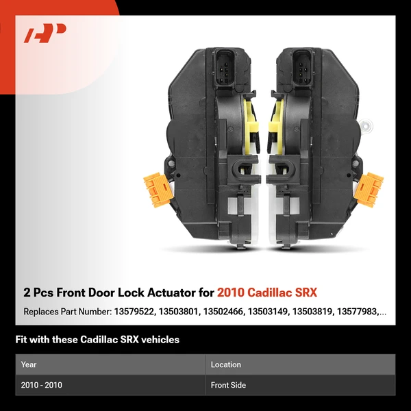 2 Pcs Front Door Lock Actuator for 2010 Cadillac SRX