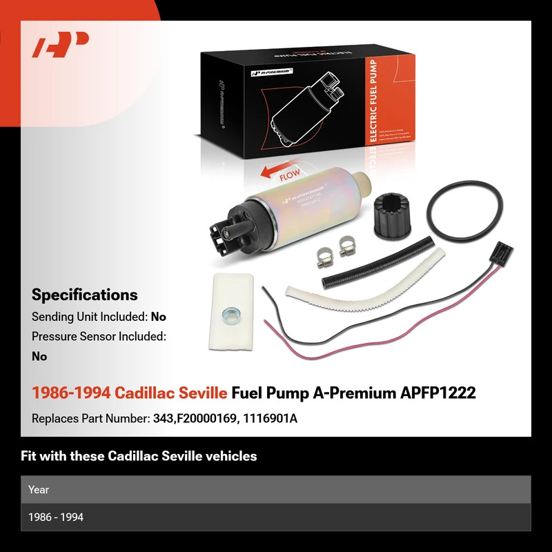 1986-1994 Cadillac Seville Fuel Pump A-Premium APFP1222