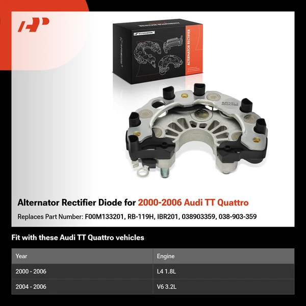 Alternator Rectifier Diode for 2000-2006 Audi TT Quattro