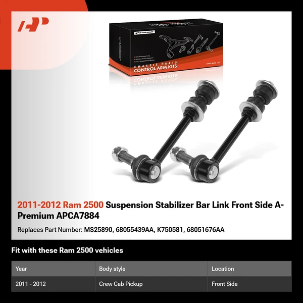 2011-2012 Ram 2500 Suspension Stabilizer Bar Link Front Side A-Premium APCA7884